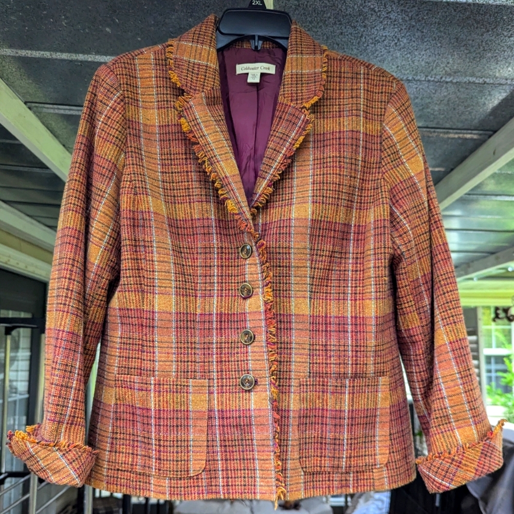 Coldwater Creek Plaid Blazer